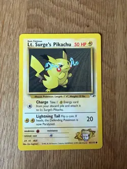 Pokemon TCG - Gym Heroes - Lt. Surge's Pikachu 81/132 - LP - Image 1