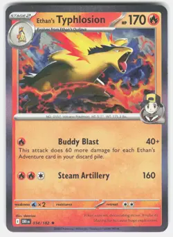 ETHAN'S TYPHLOSION 034/182 RARE DESTINED RIVALS POKEMON HOLO NM/M - Image 1