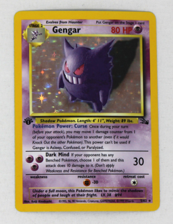 1999 Pokemon Fossil 1st Edition Gengar Holo 5/62 - Image 1