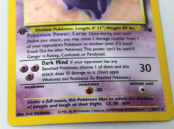 1999 Pokemon Fossil 1st Edition Gengar Holo 5/62 - Image 5
