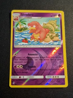 REVERSE HOLO Pokemon Sun & Moon Guardians Rising TCG Card Slowbro 49/145 - Image 1