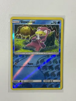 Slowpoke 54/214 Reverse Holo LOST THUNDER Pokemon TCG Card Tomokazu Komiya LP+ - Image 2