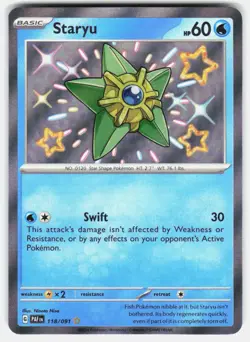 STARYU 118/091 SHINY RARE PALDEAN FATES POKEMON HOLO NM/M - Image 1