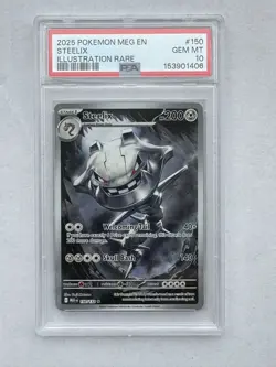 2025 POKEMON STEELIX 150/132 MEGA EVOLUTION ILLUSTRATION RARE - PSA 10 - Image 1