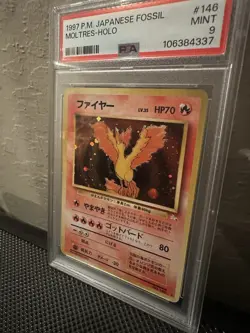 1997 POKEMON JAPANESE FOSSIL #146 MOLTRES-HOLO PSA 9 - Image 3
