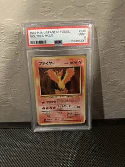 1997 POKEMON JAPANESE FOSSIL #146 MOLTRES-HOLO PSA 9 - Image 4