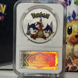 4x Pokemon Slabbed Coins By WORTH COLLECTION Charizard Blastoise Celebi Censure - Image 2