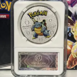 4x Pokemon Slabbed Coins By WORTH COLLECTION Charizard Blastoise Celebi Censure - Image 3
