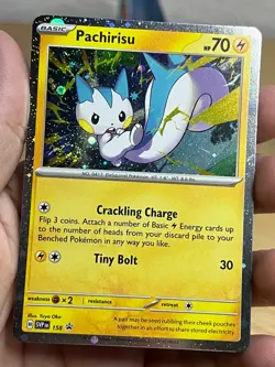 Scarlet & Violet Promo Pachirisu 158 Holo Promo Pokemon (Cosmos Holo Swirl) NM/M - Image 1