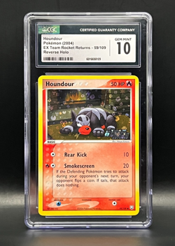 2004 Pokemon Team Rocket Returns-HOUNDOUR #59 Reverse Holo- POP 10- CGC 10 - Image 1