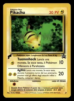 Italian Pikachu No. 27 World Collection Gold Tail Promo Pokemon NM - Image 1
