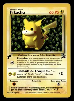 Portuguese Pikachu No. 1 World Collection Gold Tail Promo Pokemon NM - Image 1