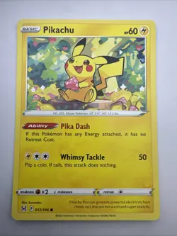 Pokemon TCG Pikachu Sword & Shield - Lost Origin 052/196 Regular Common - Image 1