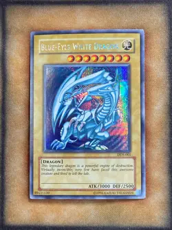 Yugioh Blue-Eyes White Dragon DDS-001 Parallel Secret Rare Promo LP - Image 1