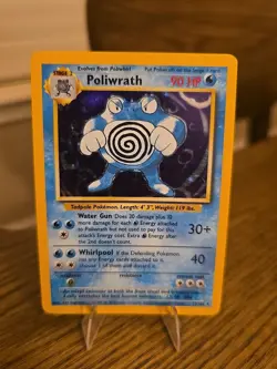 Poliwrath Base Set Pokemon TCG Card 13/102 Unlimited Holo Rare - Image 1
