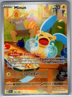 Minun 194/182 SV04: Paradox Rift - Pokemon Card - NM - Image 1