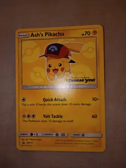 TCG Pokemon LP Ash's Pikachu SM111 Promo Card - Image 2