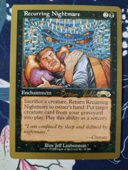 Magic MTG The Gathering - Gold Border Recurring Nightmare - Exodus Worlds NM - Image 1