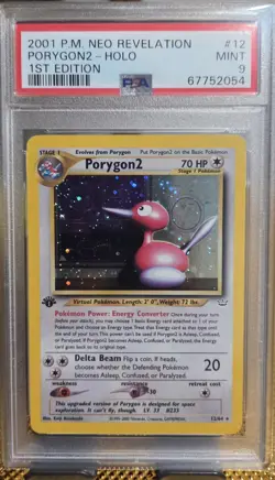 Pokemon Neo Revelation Porygon 2 Holo 1st Edition PSA 9 - Image 1