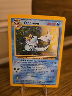 Pokemon TCG Vaporeon Holo Rare Jungle Set 12/64 WOTC Vintage 1999 - Image 1