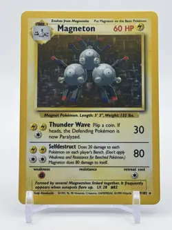 1999 Pokemon Base Set Unlimited Magneton Holo 9/102 #9 LP - Image 1