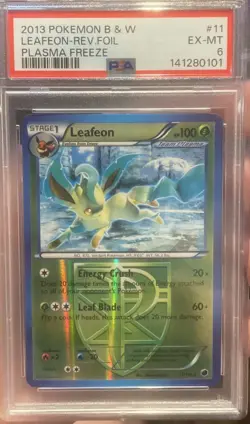 Pokemon Leafeon Plasma Freeze Reverse Holo Rare #11 PSA 6 - Image 1