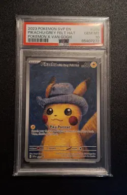 Pokemon Pikachu with Grey Felt hat Van Gogh 085 Graded Promo PSA 10 - Image 1