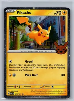 Pikachu 018/091 Cosmos Holo Rare Trick or Trade Booster 2024 Pokemon Near Mint - Image 1