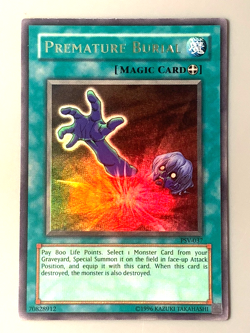 yugioh Premature Burial PSV-037 Unlimited Edition Ultra Rare played nice - Image 1