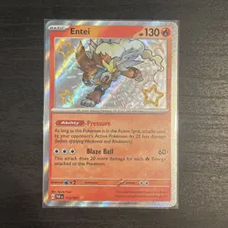 Pokemon TCG Entei Scarlet & Violet Paldean Fates Holo Shiny Rare Card 112/091 - Image 1