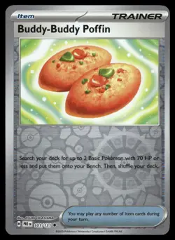 BUDDY-BUDDY POFFIN 101/131 SV: PRISMATIC EVOLUTIONS REVERSE HOLO POKEMON NM - Image 2