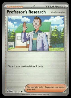 PROFESSOR'S RESEARCH [PROFESSOR ELM] 123/131 PRISMATIC POKEMON REVERSE HOLO NM - Image 2