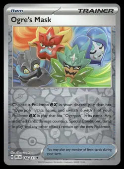 OGRE'S MASK 118/131 UNCOMMON PRISMATIC EVOLUTIONS POKEMON REVERSE HOLO NM - Image 2