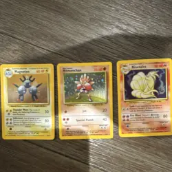 Pokemon TCG Vintage Holo Card Lot 3 Magneton Hitmonchan Ninetales Base Set - Image 1
