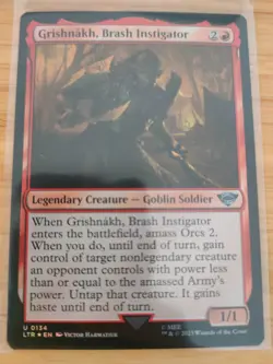 MTG Grishnakh, Brash Instigator (FOIL) 0134 Lord of the Rings M/NM Free UK P&P - Image 1