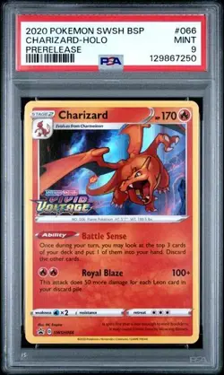 Charizard Holo Prerelease PSA 9 SWSH066 2020 Pokemon Swsh Black Star Promo - Image 1