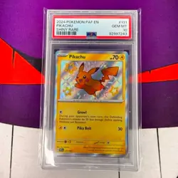 Pokemon - Pikachu 131/091 - SV Paldean Fates - Shiny Holo Rare 2024 - PSA 10 - Image 1