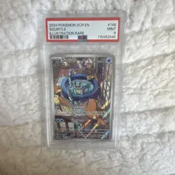 Pokemon SV07 Stellar Crown Squirtle 148/142 Illustration Rare Holo PSA 9 EN - Image 1