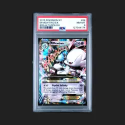 Pokemon M Mega Mewtwo EX Ultra Rare Holo 64/162 PSA 8 - Image 1
