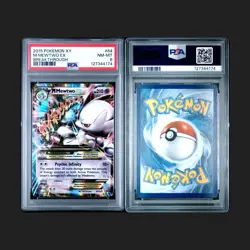 Pokemon M Mega Mewtwo EX Ultra Rare Holo 64/162 PSA 8 - Image 3