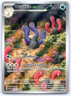 Wugtrio 224/091 Illustration Rare Paldean Fates Pokemon Holo NM - Image 1