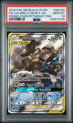 Lucario & Melmetal GX SM192 Pokemon Black Star Promo Tag Team GEM MINT PSA 10 - Image 1