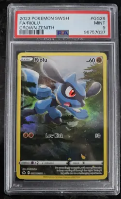 2023 Pokemon Crown Zenith Riolu FULL ART Ultra Rare GG26/GG70 PSA 9 - Image 1
