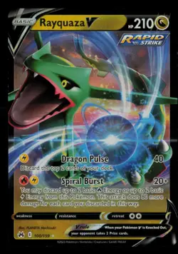 Rayquaza V 100/159 Holo V Rare Crown Zenith Pokemon Near Mint - Image 1