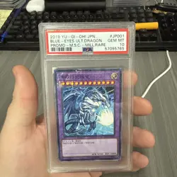 Blue-Eyes Ultimate Dragon MSC1-JP001 Millennium Rare YuGiOh PSA 10 - Image 1