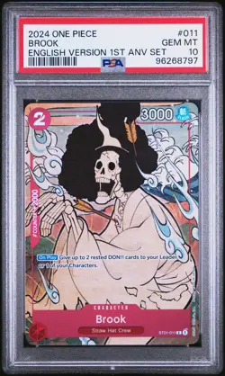 One Piece Brook English 1st Anniversary Promo PSA 10 ST01-011 - Image 1