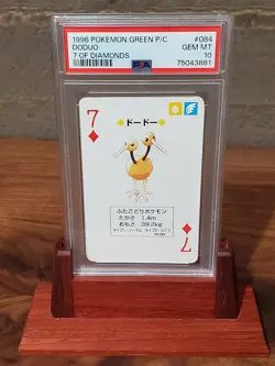 1996 Pokemon Doduo Green Back Poker Playing Card 7 of Diamonds - PSA 10 - Image 1