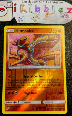Hitmonlee 73/181 NM Reverse Holo Fighting Symbol Foil Team Up Pokemon Card! - Image 1