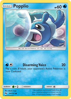 Popplio 64/214 Common | Lost Thunder | Pokemon Card - Image 1