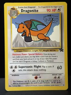 Dragonite 5 WOTC Wizards Black Star Promos Promo Pokemon Card LP - Image 1
